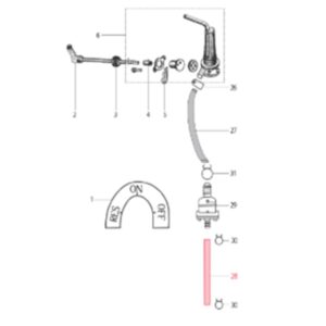 Benzinschlauch LML, Vergaserseite fuer LML Star 125-200 4T/Star Deluxe 125-150 4S/Speedy fuer LML Star 125-200 4T/Star Deluxe 125-150 4S/Speedy