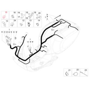 Klammer PIAGGIO Kabelbaum fuer Vespa LX/S/Primavera/Sprint/GTS/GTS Super/GTV 50-300ccm fuer Vespa LX/S/Primavera/Sprint/GTS/GTS Super/GTV 50-300ccm