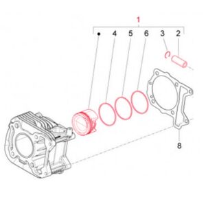 Kolben PIAGGIO, 2.OeœM fuer Vespa Primavera/Sprint 50ccm 3V 4T iGet, passt auch fuer PIAGGIO Liberty/ZIP II 50ccm 3V 4T iGet fuer Vespa Primavera/Sprint 50ccm 3V 4T iGet, passt auch fuer PIAGGIO Liberty/ZIP II 50ccm 3V 4T iGet