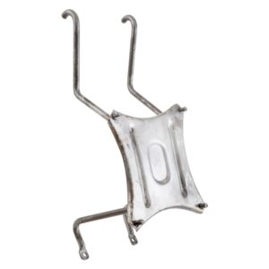 Reserveradhalter fuer offene 10" Felge, Durchstieg vorne fuer Lambretta 125 LI 3Â°-4Â°/LIS/150 LI3Â°/LIS/SX/200 SX fuer Lambretta 125 LI 3Â°-4Â°/LIS/150 LI3Â°/LIS/SX/200 SX
