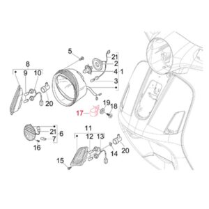 Schelle Scheinwerfer, PIAGGIO fuer Vespa LX/S/GTS/GTS Super/GTV/GT 60 125-300ccm fuer Vespa LX/S/GTS/GTS Super/GTV/GT 60 125-300ccm