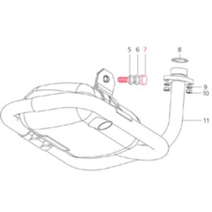 Schraube Auspuff M10x57 mm, LML fuer LML Star 125-200 4T/LML Star 125/II/Lite 4T Automatica/CVT fuer LML Star 125-200 4T/LML Star 125/II/Lite 4T Automatica/CVT