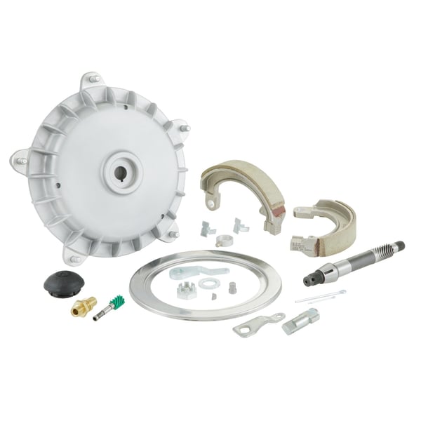 Bremstrommel Umruestkit von 8" auf 10" Reifen vorne fuer Vespa 125 V30-33/VM/VN/VNA/VNB/ACMA/Hoffmann C/Super/150 VL/VB/VBA/VBB/Super/P150S