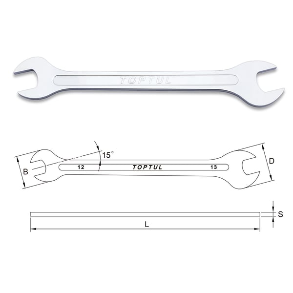 Doppelmaulschluessel TOPTUL Schraubnippel Schaltraste SLIMLINE fuer Vespa