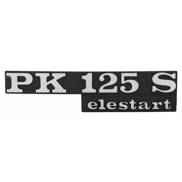 Schriftzug RMS "PK125 S elestart" Seitenhaube links 198185 fuer Vespa PK125 S Elestart